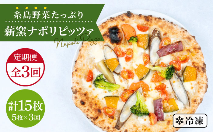 
【 全3回 定期便 】大地の恵み ！ 糸島産 の 野菜 をふんだんに使用した 薪窯焼き ピッツァ 5枚 セット 《 糸島 》【mamma-mia】 [AUH021]
