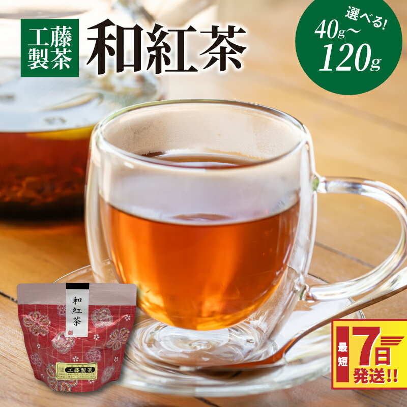【ふるさと納税】工藤製茶 和紅茶 - 国産紅茶 地紅茶 茶葉 リーフタイプ 1袋40g 1袋/2袋/3袋 国産 常温保存 急須で スピード配送便 7日以内に発送 渋みが少ない 甘み まろやかさ 送料無料 【宮崎県木城町】