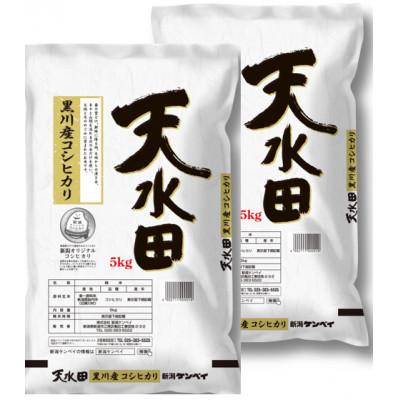 ふるさと納税 胎内市 【毎月定期便】新潟県産黒川産コシヒカリ(天水田)10kg(5kg×2)全6回