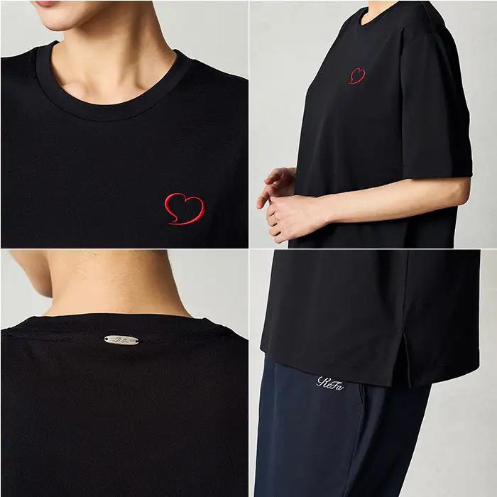 【ホワイト LL】ReFa バイタルテック コンフォートジャージー クルーネックTシャツハートコレクション　Aira#3