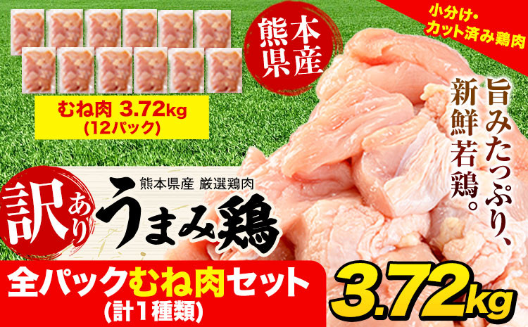 
鶏肉 うまみ鶏 全パックむね肉セット(計1種類) 合計3.72kg 冷凍 小分け 《1-5営業日以内に出荷予定(土日祝除く)》
