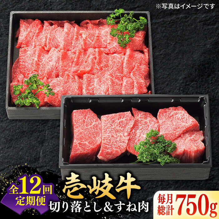 【ふるさと納税】【全12回定期便】 特選 壱岐牛 切り落とし（450g）＆すね肉（300g）《壱岐市》【太陽商事】[JDL101] 牛肉 切り落とし 切落し 薄切り すき焼き しゃぶしゃぶ カレー シチュー 煮込み 定期便 冷凍配送 200000 200000円 20万円