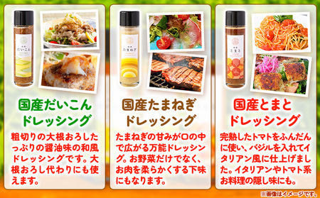 お野菜たっぷりのドレッシング3種セット 花田農園 《30日以内に出荷予定(土日祝除く)》ドレッシング だいこん 大根 たまねぎ 玉ねぎ とまと トマト 野菜 国産 無添加 送料無料
