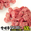 【ふるさと納税】 肉 牛肉 宮崎牛 サイコロステーキ 600g 送料無料 ステーキ モモ バラG7414