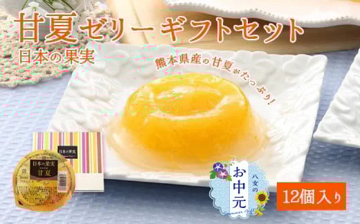 【お中元】甘夏ゼリー12個ギフトセット 八女 フルーツゼリー さわやか 甘み 酸味 苦味 お中元 セット