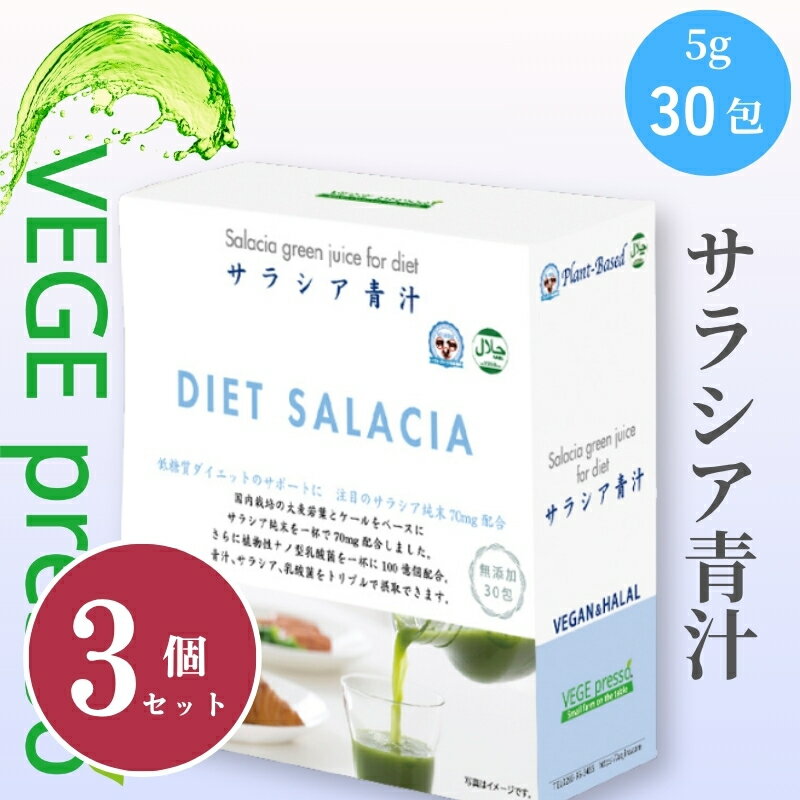 【ふるさと納税】【保存料無添加青汁】サラシア青汁（5g×30包）3個セット　無添加青汁　デキストリンフリー青汁　デキストリン無添加青汁　粉末青汁　ヘルシー青汁　健康青汁　野菜青汁　植物性青汁　ハラル青汁　ハラール青汁　野菜摂取　駒ヶ根市