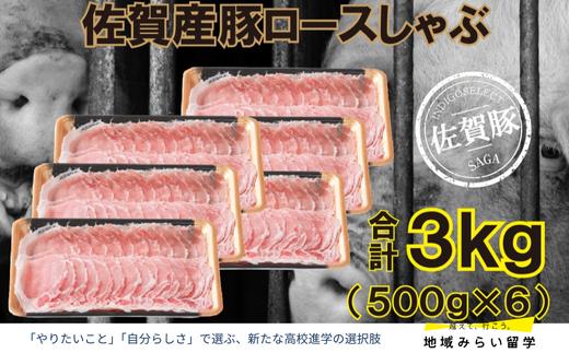 
                  佐賀産豚肥前さくらポークロースしゃぶ3000g（500g×6）
                