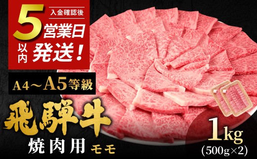 
                  【5営業日以内発送】飛騨牛 A4~A5等級 もも焼肉用 1kg 岐阜県産 A4 A5 焼肉 BBQ 黒毛和牛 もも モモ 赤身 牛肉 牛 国産 お取り寄せ ごちそう 自宅用 和牛 大容量 小分け 最短発送 肉のひぐち
                