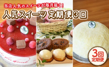 【12月配送無し】【3回定期便】毎月わくわくスイーツ定期便♪〈ババロア・レアチーズケーキ・焼菓子〉【Sweets夢工房 ル・リアン】[OAD011] / ケーキスイーツ定期便ケーキスイーツ定期便