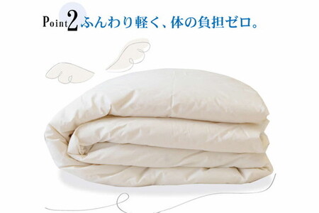夏に使う羽毛布団 ニューゴールドラベル 薄掛け クイーン 210×210cm　ホワイトダックダウン85％ 日本羽毛製品協同組合 品質推奨ラベル付き 肌掛け 羽毛 掛け布団 立体キルト【251-0002