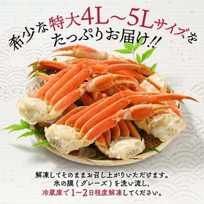 ふるさと納税 紋別市 【特大4L〜5L】ボイル本ずわいがに肩脚　4〜5肩(約1.5kg) |  | 02