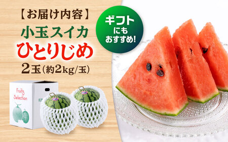 【先行予約】【数量限定】小玉 すいか 2玉 ひとりじめ 計4kg 【合同会社 福福堂】[AYAC046]
