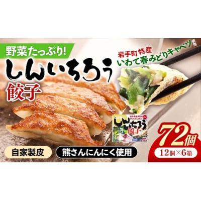 ふるさと納税 岩手町 【キャベツの町】野菜たっぷり!しんいちろう餃子(12個入×6箱)