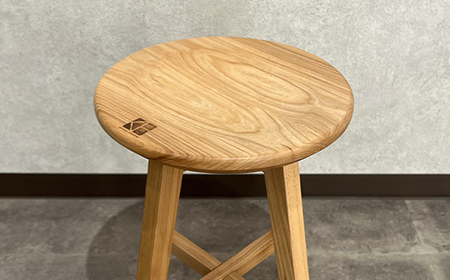 北海道産エルム材スツール O-020STE HOKKAIDO WOOD 家具 インテリア スツール F6S-690