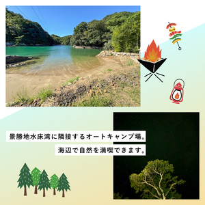キャンプサイト利用チケット（キャンプサイトBorC）1泊最大5名様 水床湾 シーサイド バーベキュー 四国 徳島 徳島県 海陽 海陽町