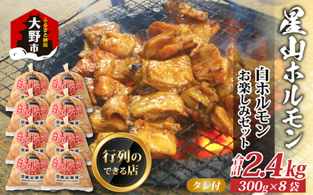 星山ホルモン 白 2.4kg (300g×8袋)(たれ付) B-066001 ホルモン 焼肉 BBQ