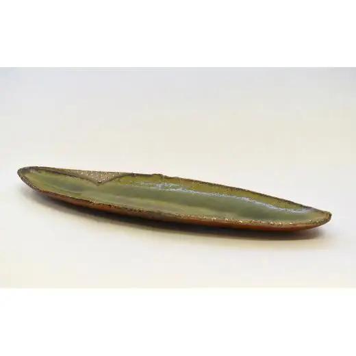 銀彩オーバル皿 和食器 長皿 平皿 陶芸品《受注制作》作品 インテリア オブジェ 皿 楕円皿 長皿 和食器 おすすめ おしゃれ スタイリッシュ モダン プレート 陶芸 手作り 陶器 陶芸作家