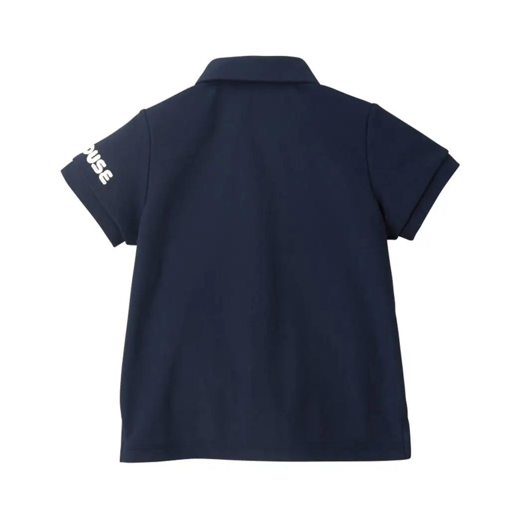 ベビー服 ミキハウス エンブレム半袖ポロシャツ【紺ー120】ベビー