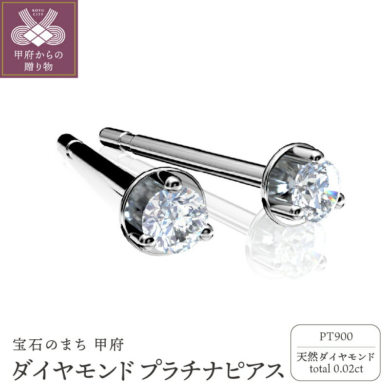 【ふるさと納税】＜ 甲府ジュエリー ＞ ピアス ジュエリー アクセサリー レディース ダイヤモンド 0.02ct Pt900 プラチナ シンプル 定番 ジュエリーケース付 保証書付 k358-005