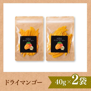 宮崎県産完熟マンゴー（果実の宝石）　ドライマンゴー2袋 【 宮崎県産 川南町 マンゴー ドライマンゴー 】[C03711] 40g×2袋