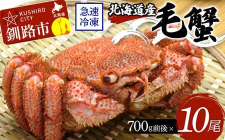 【期間限定！寄附額改定↓！】北海道産毛蟹700g前後×10尾 北海道 カニ 毛ガニ 毛蟹 かに かに味噌 急速冷凍 活蟹 活毛蟹 活毛ガニ F4F-8655