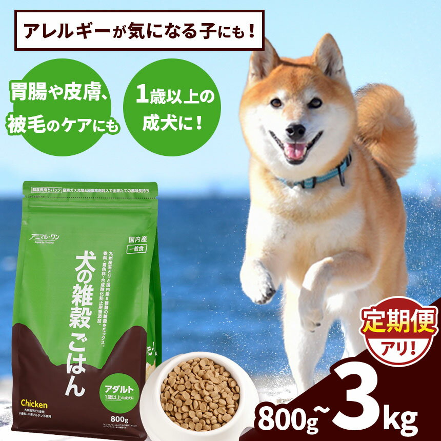 【ふるさと納税】選べる 容量 約800g 約1.6kg 約3kg 発送回数 1回 3回 6回 12回 アニマル・ワン 雑穀ごはん | 愛犬 犬 ドッグフード 雑穀 国産 無添加 プレミアム 熊本県 玉名市