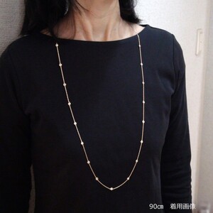 K18ピンクゴールド「2カラット」ステーションダイヤネックレス【2ct-90-3】