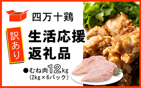鶏肉 むね肉 12kg 2kg × 6袋 訳あり