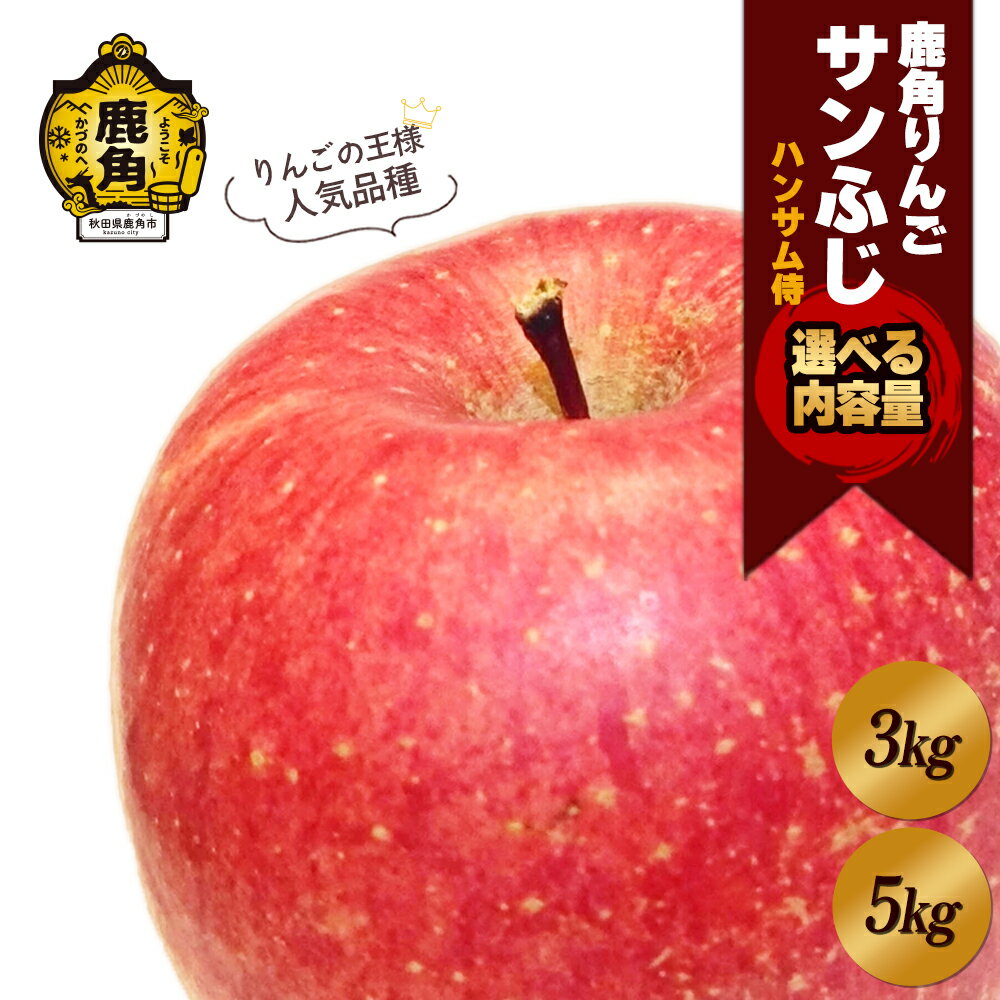 【ふるさと納税】《 先行予約 》 ハンサム侍 りんご 秀品 「 サンふじ 」 3kg / 5kg リンゴ 林檎 フルーツ グルメ ギフト 故郷 秋田 あきた 鹿角市 鹿角 送料無料 【ハンサム侍】