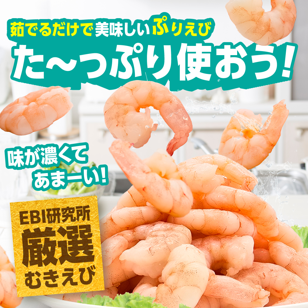 【全12回定期便】背ワタ除去済み！ぷりぷりむきえび 計12kg（500g×2袋×12回）吉野ヶ里町/EBI研究所 [FDE004]