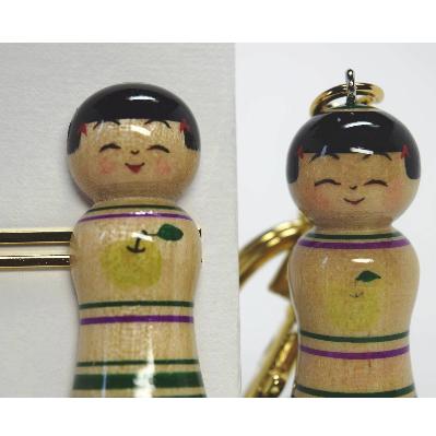 ふるさと納税 黒石市 「こけス」ネクタイピン&キーホルダー(緑りんご) |  | 01
