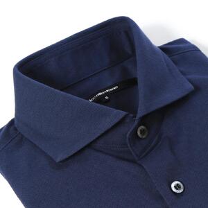 DJS-004 decollouomo メンズドレスシャツ半袖（生地／コンコルド）ネイビー／Lサイズ