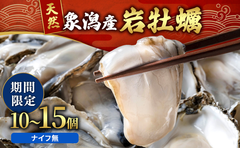 象潟産 天然岩牡蠣 10～15個 ナイフ無【牡蠣 夏牡蠣 かき 象潟 生食可 魚介類 海鮮　海産物 海の幸】　みずしまや