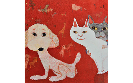 アーティストが『愛しいペットのポートレート』描きます 6号サイズ スクエア 410×410mm【アート 6号サイズ　油絵 横井山泰 美術 作家 410×318mm スクエア 神奈川県 小田原市 ペット ペット】