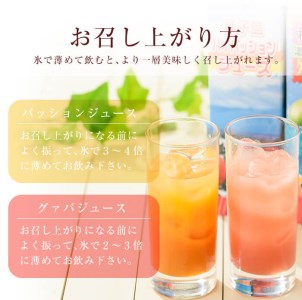 n025 南国種子島のパッション・グァバジュースセット(合計2本・各500ml)鹿児島 種子島 南国 希釈タイプ 飲料 ドリンク ジュース 果物 フルーツ 国産【菓心利休】