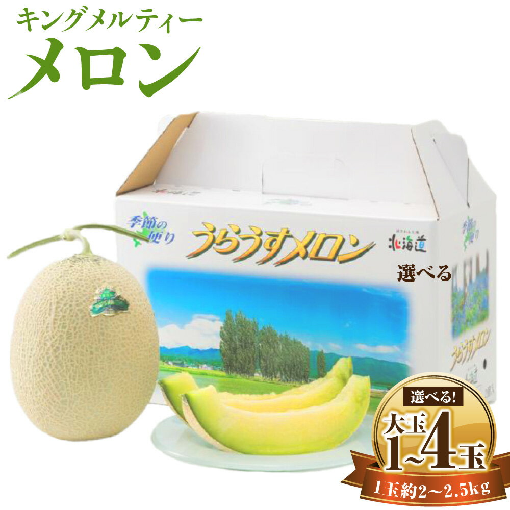 【ふるさと納税】〈選べる容量〉キングメルティー メロン 大玉1玉 (約2kg～2.5kg) ／ 大玉 4玉 (1玉約2kg) くだもの 果物 果実 フルーツ メロン 青肉 希少 デザート 贈答 ギフト プレゼント 北海道 浦臼町 送料無料 【2026年7月上旬～2026年7月下旬発送予定】