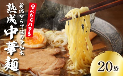  中華そば 20個 ラーメン 過多水熟成麺 高加水麺 中華麺 自家製麺 コシが強い モチモチ食感 打倒 コシヒカリ 食品 簡単調理 冷凍 古山製麺所 新潟県 新発田市 furuyama002