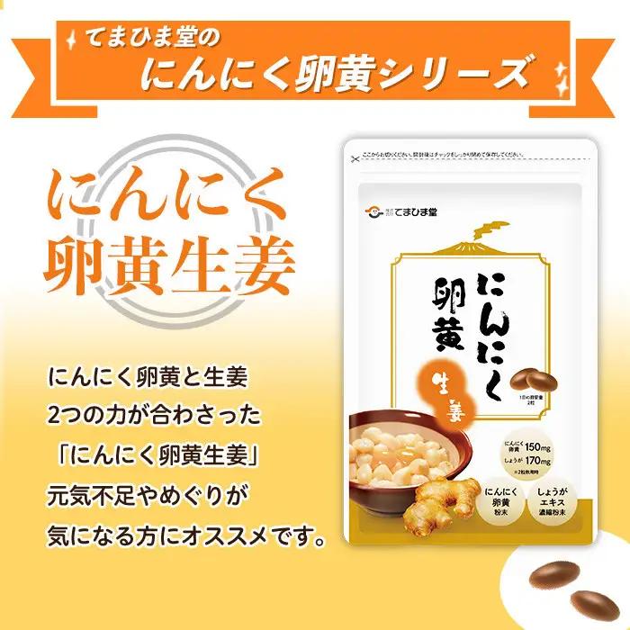 No.1293 てまひま にんにく卵黄生姜(1袋 62粒入り)  鹿児島 日置市 ニンニク 健康食品 栄養 元気 カプセル 安全安心 生姜 サプリ サプリメント 定期便 頒布会 【てまひま堂】