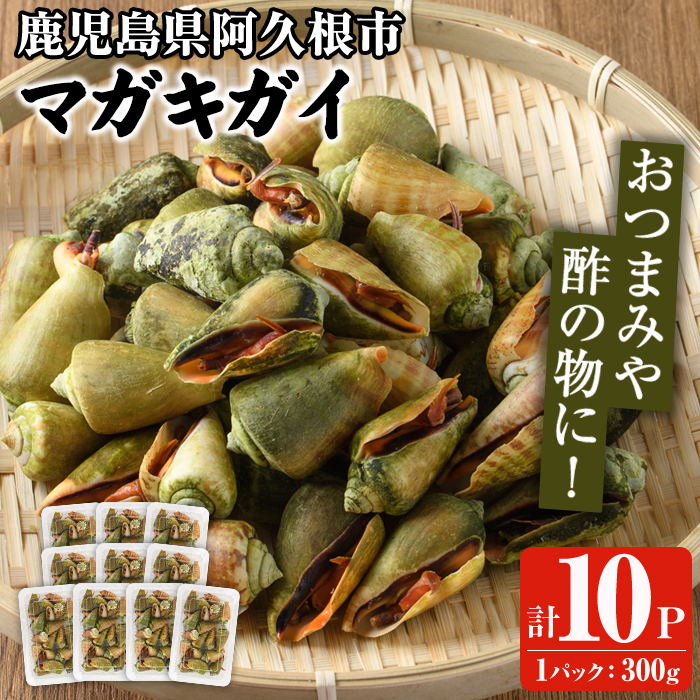 マガキガイ(300g×10パック) 国産 鹿児島県産 阿久根市産 魚介 魚貝 海産物 水産加工品 キケみな チャンバラガイ セット 詰め合わせ 冷凍配送 【福美丸水産】akn033-24