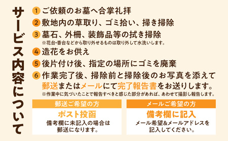 心を込めた安心のお墓掃除代行サービス(造花あり)_33J-3301_(都城市)  お墓参り代行 お墓清掃 墓石クリーニング 墓石掃除 遠方 帰省できない 法事 命日 台風 大雨 草取り ゴミ拾い 掃き