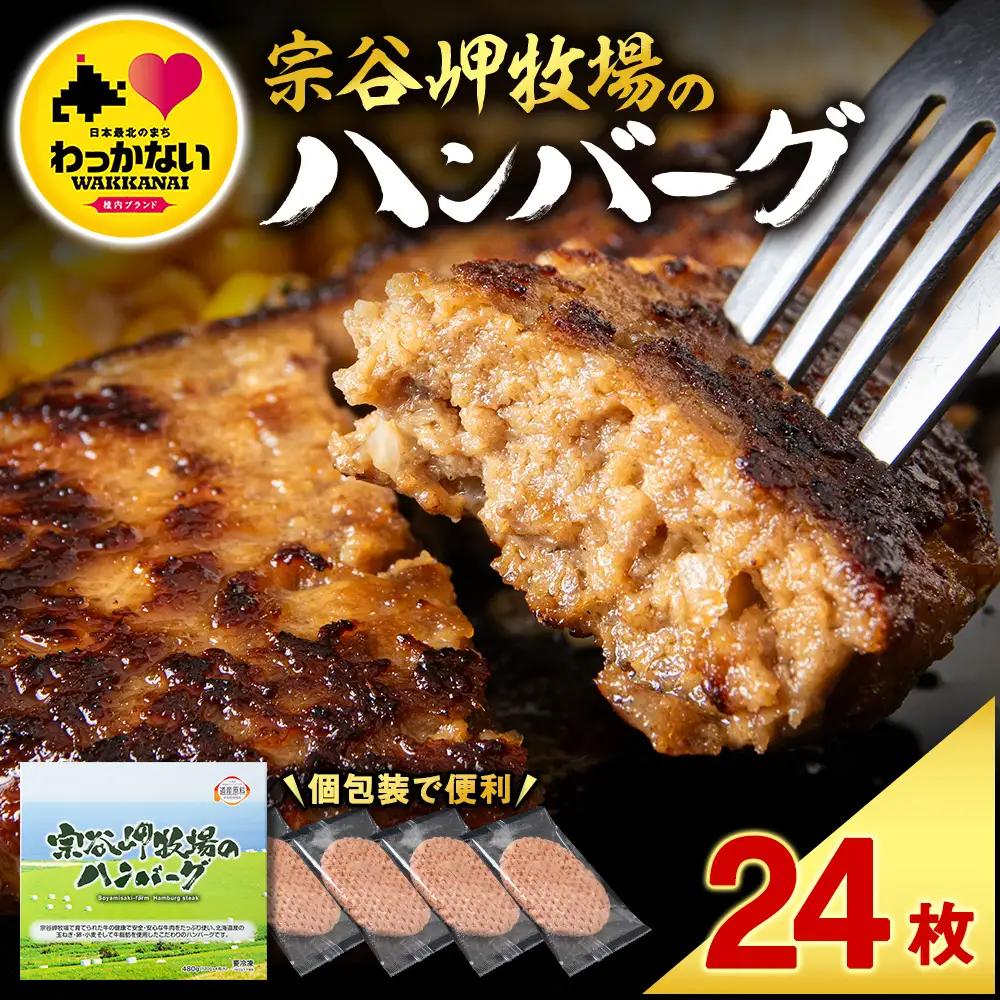 【稚内ブランド認定品】宗谷岬牧場のハンバーグ　120g4枚入×6箱(合計24枚)【配送不可地域：離島・沖縄県】