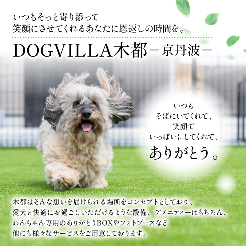 DOGVILLA木都 ー京丹波ー ~愛犬と一緒に泊まれる宿~ ご利用補助券　9,000円分