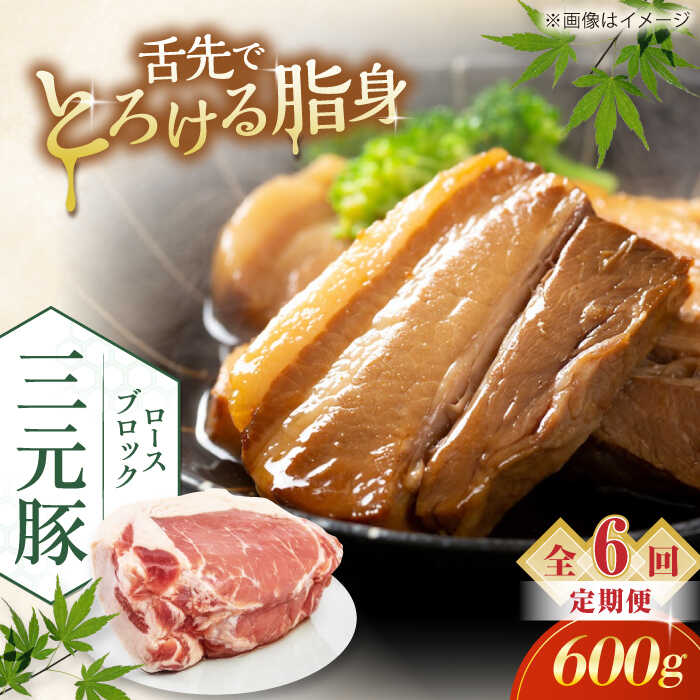 【ふるさと納税】 定期 三元豚 ロースブロック600g ▼ 全6回 定期便《喜茂別町》【平田牧場】 肉 豚肉 ロース ブロック ローストポーク 煮豚 酢豚 煮物 冷凍配送 北海道 平田牧場 おすすめ [AJAP096] 60000 60000円 6万円