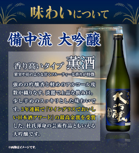 酒 備中流大吟醸 秘宝 飲み比べセット コンクール金賞受賞 各1800ml 計2本 嘉美心酒造 《90日以内に出荷予定(土日祝除く)》 岡山県 浅口市 送料無料 日本酒 酒 大吟醸 さけ お酒 備中流