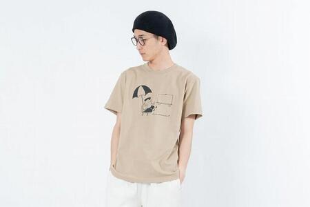 《0》【KEYMEMORY鎌倉】GrenouilleイラストTシャツ BEIGE