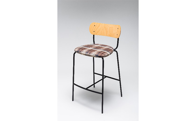 バーカウンターチェア　チェック/ブラウン