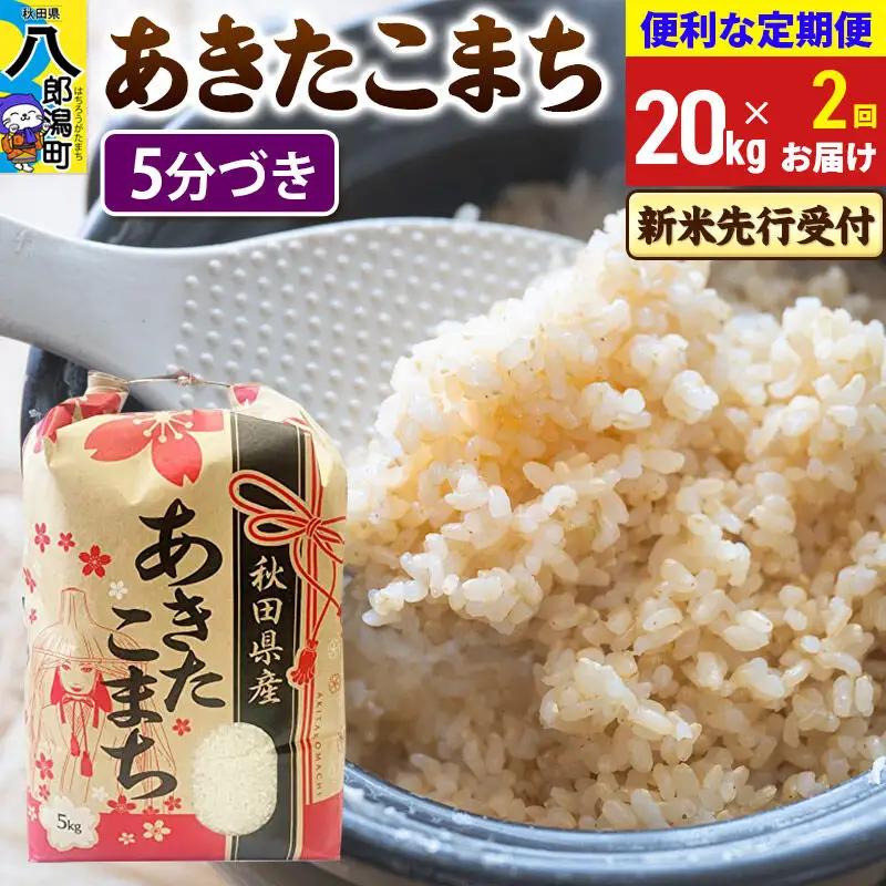 《令和8年産 新米受付》《定期便2ヶ月》あきたこまち 20kg【5分づき】 秋田県産 こまちライン