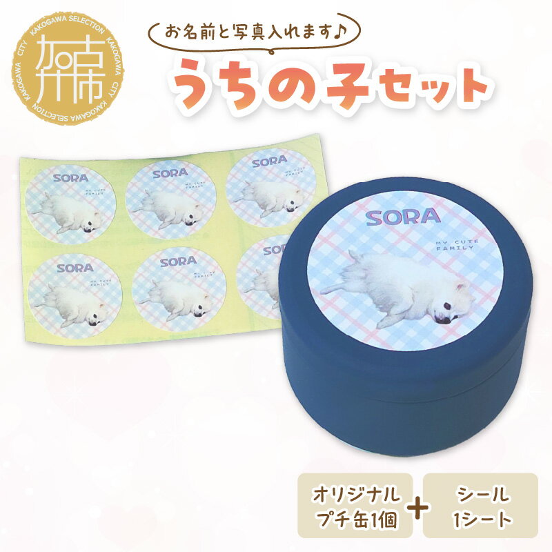 【ふるさと納税】うちの子セット オリジナルプチ缶1個+シール1シート《 犬 グッズ オリジナル セミオーダー 缶 シール 5,000円 》
