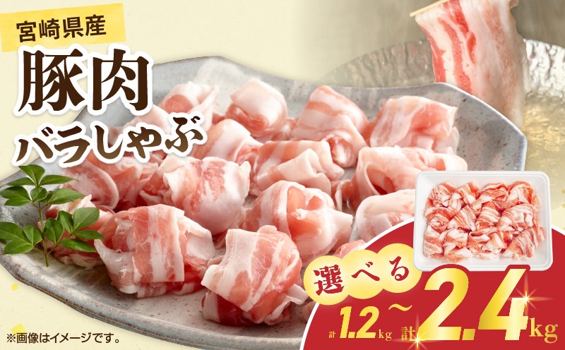 
                  ≪内容量が選べる≫ 宮崎県産 豚肉 バラしゃぶ 1.2kg 2.4kg 国産 食品 豚バラ スライス しゃぶしゃぶ 冷しゃぶ 鍋 炒め物 豚丼 焼肉 BBQ 個包装 小分け パック おすすめ おかず お弁当 晩ご飯 手軽 便利 万能食材 ギフト 贈り物 冷凍 日南市 送料無料_S-BC125-25
                