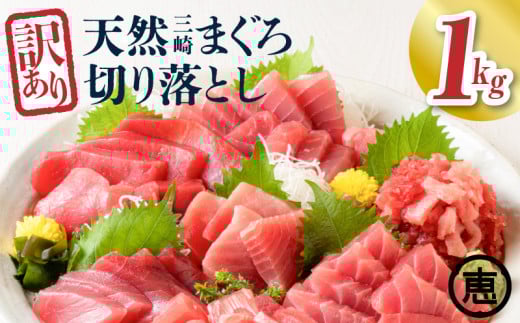 【訳あり】天然三崎まぐろ 1kg たっぷり10人分！不揃い赤身　M020-013